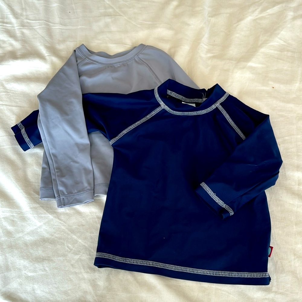 Set of two rashguards, blue and grey, 12-18mo, EUC